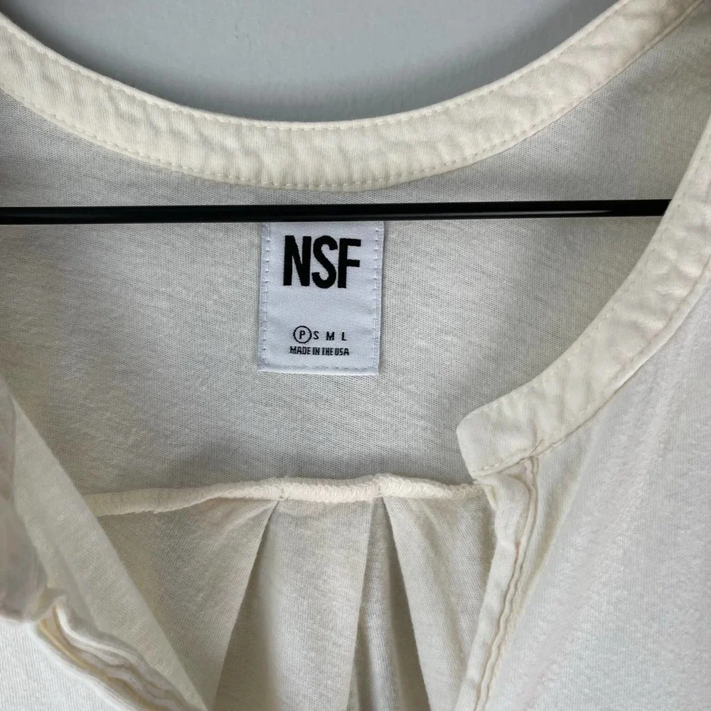 NSF Clothing Women's Bone White Sleeveless Cotton Dress Size P